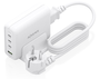 AISENS Cargador Sobremesa GaN 140W, 3x USB-C PD3.1 QC4.0 QC5.0, 1x USB-A QC3.0, Blanco