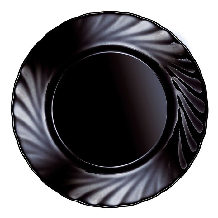 Plato Postre Vidrio Trianon Negro Luminarc 19,5 cm Plato Postre Vidrio Trianon Negro Luminarc 19,5 cm