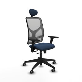 PIQUERAS Y CRESPO Silla de oficina Motilla Azul marino y Gris con mecanismo Sincro/Traslack