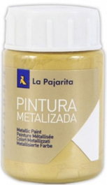 LA PAJARITA Pack de 6 botes de pintura metalizada Oro rico 35ml