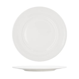 Summa Set de 6 Platos Llanos de Vitro Porcelana en Marfil, 25.5 cm