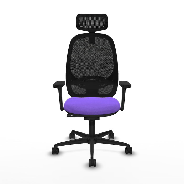 PIQUERAS Y CRESPO Silla de oficina Cilanco con Mecanismo Sincro, Tela Lila y Malla Negra PIQUERAS Y CRESPO Silla de oficina Cilanco con Mecanismo Sincro, Tela Lila y Malla Negra