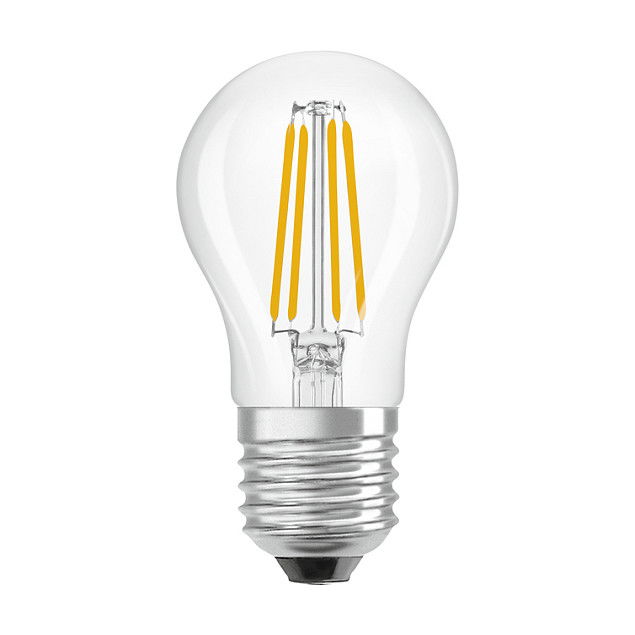 OSRAM P 40 LED Classic P Dimmable Bombilla 3.4W 827 Blanca Cálida, Casquillo E27, Transparente