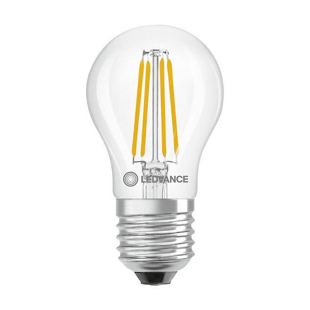 OSRAM P 40 LED Classic P Dimmable Bombilla 3.4W 827 Blanca Cálida, Casquillo E27, Transparente