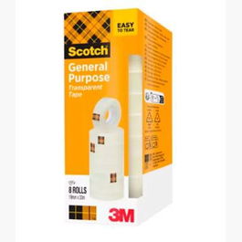 Scotch Cinta Transparente 508 19x33M - Pack 8 Rollos -