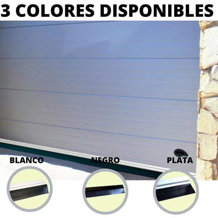 Buscasa Burlete aluminio garaje labio 250 (2x1,25m) blanco