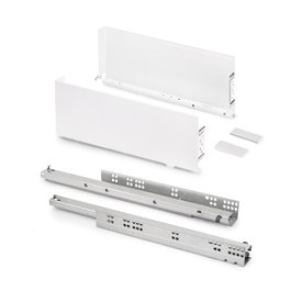 Emuca Cajón exterior Simplex 25kg de altura 159mm, profundidad 490mm, Acero, Pintado blanco