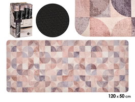 Kinvara Alfombra Cocina Mosaico Tierra 50x120 cm Poliéster Estampado (Set de 12)