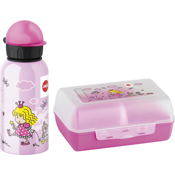 Emsa 518137 Tritan Trinkflasche mit Brotdose Princess - Botella de Agua y Fiambrera para Niñas, Color Rosa, 75 x 182 x 183 mm, BPA Free, Aptas para Lavavajillas Emsa 518137 Tritan Trinkflasche mit Brotdose Princess - Botella de Agua y Fiambrera para Niñas, Color Rosa, 75 x 182 x 183 mm, BPA Free, Aptas para Lavavajillas