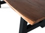 GINER Y COLOMER Mesa de Comedor de Madera de Acacia 240 cm con Patas de Metal Negro - 240x100x77 cm - Estilo Natural y Moderno