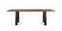 GINER Y COLOMER Mesa de Comedor de Madera de Acacia 240 cm con Patas de Metal Negro - 240x100x77 cm - Estilo Natural y Moderno