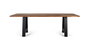 GINER Y COLOMER Mesa de Comedor de Madera de Acacia 240 cm con Patas de Metal Negro - 240x100x77 cm - Estilo Natural y Moderno