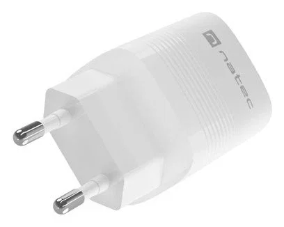 Natec NUC-2140 Cargador GaN 30W Carga Rápida Power Delivery 3.0 y QC 3.0 con 1x USB-A y 1x USB-C, Universal, Blanco, Interior