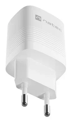 Natec NUC-2140 Cargador GaN 30W Carga Rápida Power Delivery 3.0 y QC 3.0 con 1x USB-A y 1x USB-C, Universal, Blanco, Interior