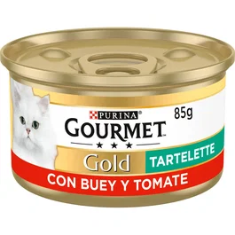 Purina Gourmet Gold Single Tartallette Buey Tomate para Perros - Alimento Húmedo para el Control del pH Urinario y Salud del Tracto, 24 Latas de 85 g