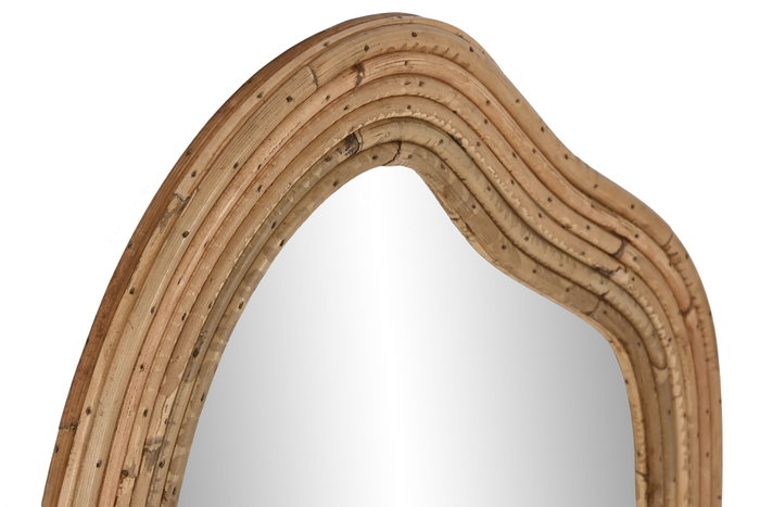 DKD Home Decor Espejo de Ratán y Cristal Natural 51x2,5x81 cm