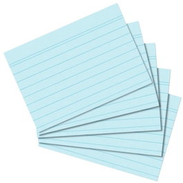 herlitz Tarjetas de índice A8 lineadas azul
