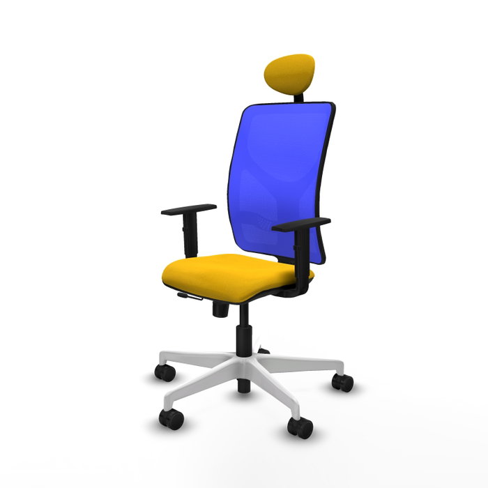 PIQUERAS Y CRESPO Silla de oficina Motilla con mecanismo Sincro/Traslack, Amarillo y Azul PIQUERAS Y CRESPO Silla de oficina Motilla con mecanismo Sincro/Traslack, Amarillo y Azul