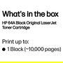 HP Toner 64A / CC364A Negro - Cartucho de tóner original compatible con impresoras HP LaserJet