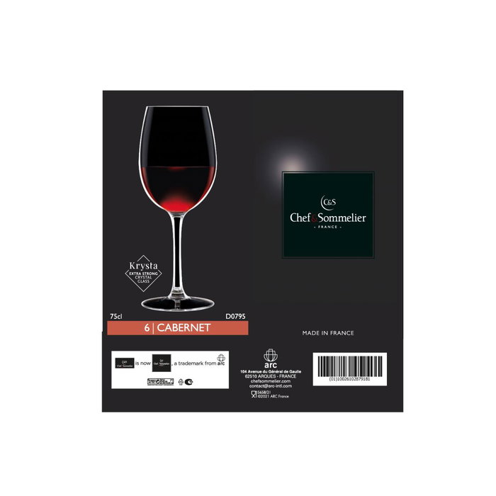 Chef & Sommelier Caja de 6 Copas Cabernet Tulipe de 75 cl