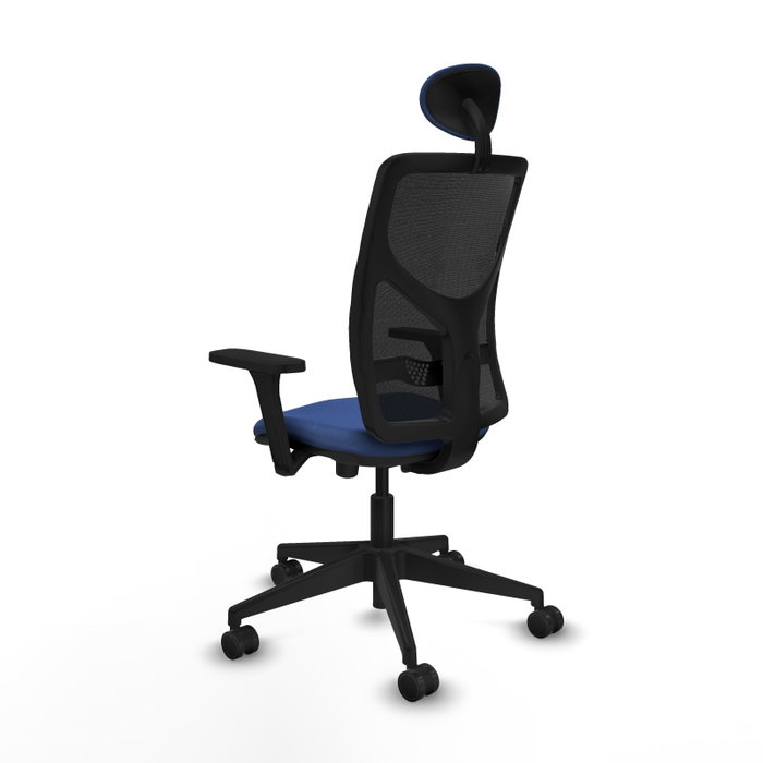 PIQUERAS Y CRESPO Silla de oficina Motilla con mecanismo Sincro/Traslack, Azul marino y Negro