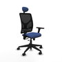 PIQUERAS Y CRESPO Silla de oficina Motilla con mecanismo Sincro/Traslack, Azul marino y Negro