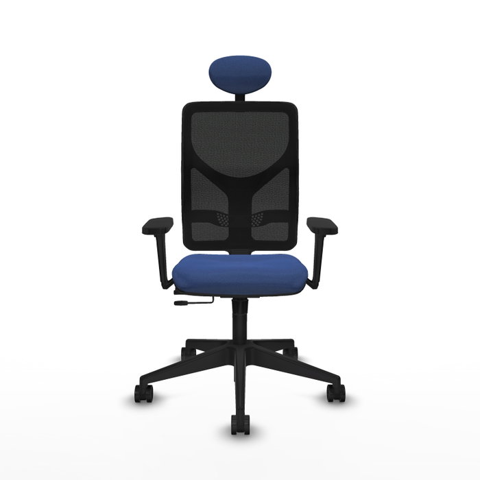 PIQUERAS Y CRESPO Silla de oficina Motilla con mecanismo Sincro/Traslack, Azul marino y Negro