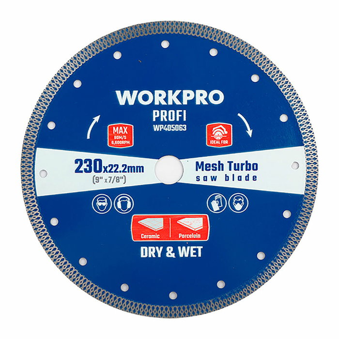 Workpro Disco diamantado continuo mesh turbo profi ø125 x 22,2 mm