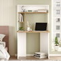Hanah Home Escritorio de Estudio Br2-Aw Pino Atlántico y Blanco 90x51.6x148.6 cm
