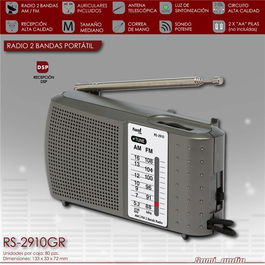 SAMI Radio 2 Bandas AM/FM con Auriculares Horizontal - Color Gris