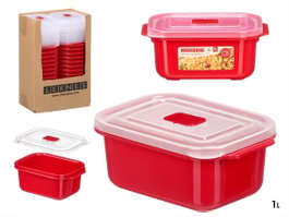 LEKNES Fiambrera Roja de 1L para Microondas