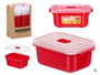 LEKNES Fiambrera Roja de 1L para Microondas