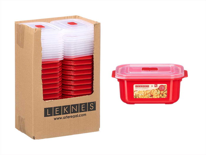 LEKNES Fiambrera Roja de 1L para Microondas