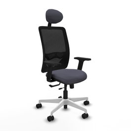 PIQUERAS Y CRESPO Silla de oficina Zulema con mecanismo Sincro/Traslack Gris oscuro y Negro