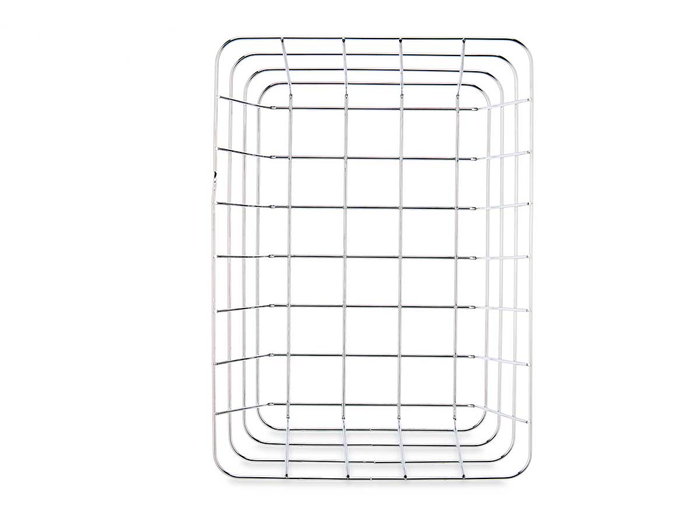 Kinvara Cesta Metal Cromada Rectangular Med 31x14x21cm Plata (Set de 6)