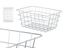 Kinvara Cesta Metal Cromada Rectangular Med 31x14x21cm Plata (Set de 6)