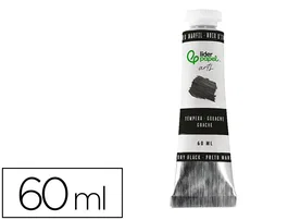 Liderpapel Tempera Gouache Tubo de Aluminio 60 ml - Negro Marfil - Pintura al Agua Opaca de Secado Rápido para Papel y Cartón
