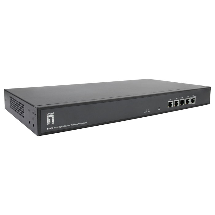 LevelOne WAC-2013 - Controlador WLAN para Hasta 256 Puntos de Acceso, 4 Puertos Gigabit LAN, Metal Negro