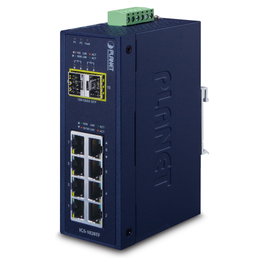 Planet IGS-1020TF Interruptor Ethernet Industrial No Administrado, 8 Puertos Gigabit RJ45 + 2 Puertos SFP, Full Duplex, Montaje en Pared/DIN, IP30