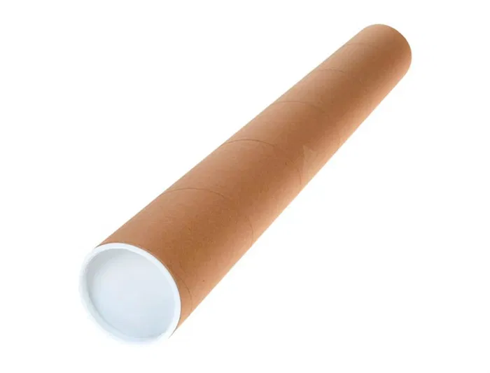 Q-connect Tubo Portadocumentos 60x640 mm, Tubo de Cartón Reciclado con Tapas de Plástico para Transporte y Almacenaje