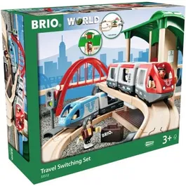 Brio World 33512 Circuito de plataforma de pasajeros con tren a batería para transporte de viajeros, a partir de 3 años