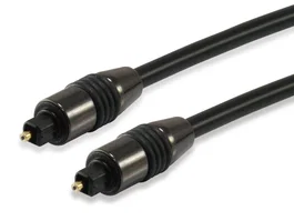 Equip 147922 Cable de audio digital óptico Toslink, 3 metros, Conectores macho rectos chapados en oro, Negro