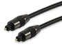 Equip 147922 Cable de audio digital óptico Toslink, 3 metros, Conectores macho rectos chapados en oro, Negro