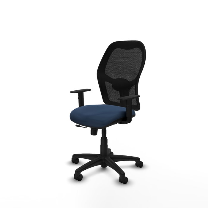 PIQUERAS Y CRESPO Silla de oficina Alocén traslack malla negra y similpiel azul marino PIQUERAS Y CRESPO Silla de oficina Alocén traslack malla negra y similpiel azul marino