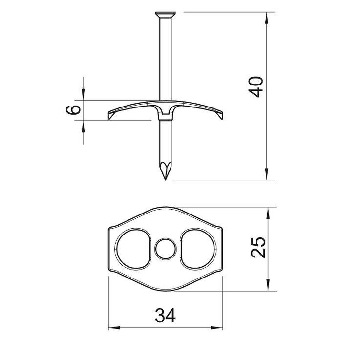 OBO Bettermann Nagel-Fix 3x40mm 2222833 Transparente OBO Bettermann Nagel-Fix 3x40mm 2222833 Transparente