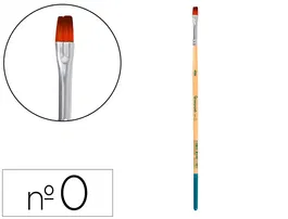 Liderpapel Pincel para Pintura Acrílica y Acuarela nº 0 Punta Plana Pelo Sintético Certificado FSC