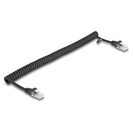 DeLOCK Cable de red RJ45 Cat.5e en espiral de 1 m, Negro