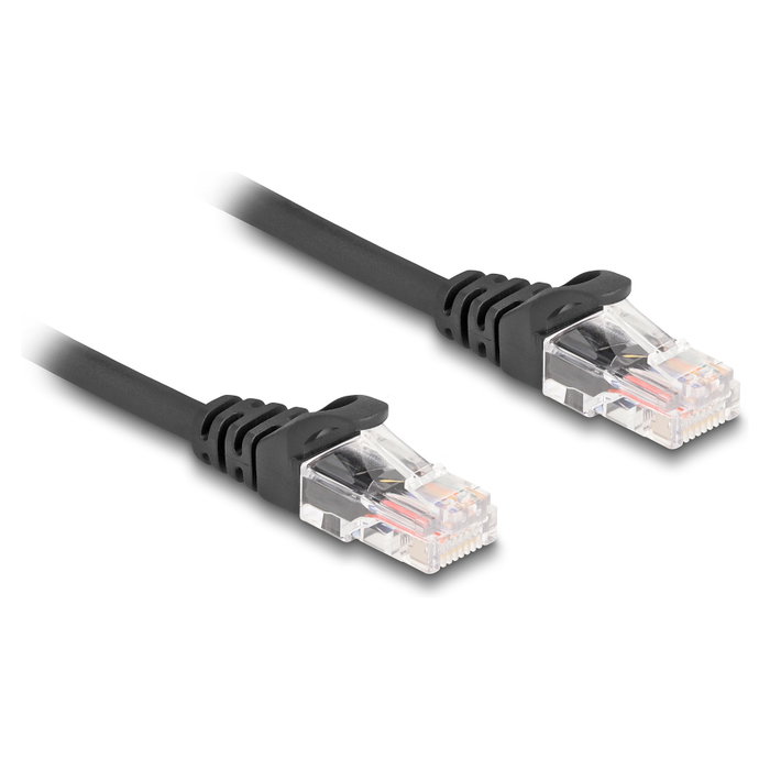 DeLOCK Cable de red RJ45 Cat.5e en espiral de 1 m, Negro