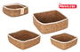 Privilege Set de 3 Cestas de Mimbre Cuadradas en Color Priz de 23 cm, 20 cm y 17 cm (4 Cajas)