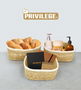 Privilege Set de 3 Cestas de Mimbre Cuadradas en Color Priz de 23 cm, 20 cm y 17 cm (4 Cajas)
